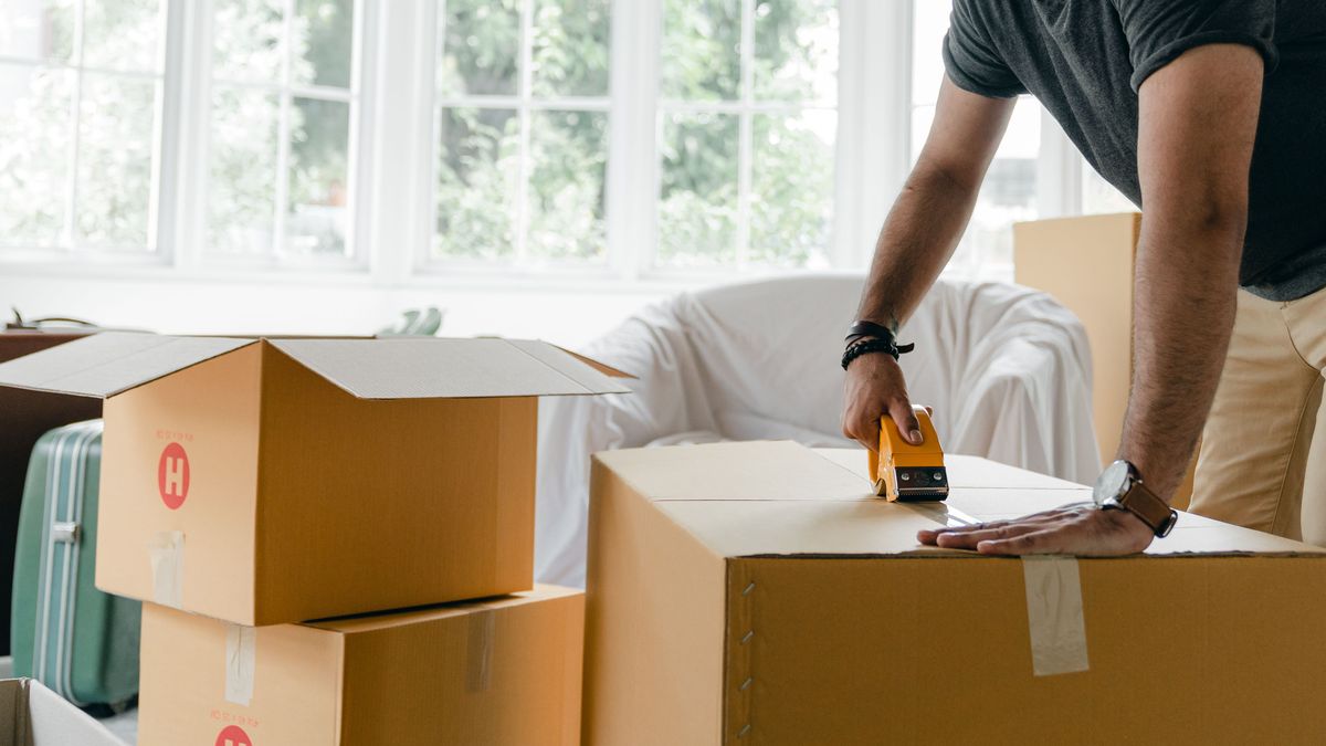 Packing boxes for a house move